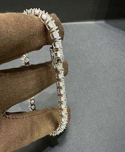 VVS Moissanite 925 <b>Sterling</b> <b>Silver</b> Luxury Tennis Chain 5MM 8 Inch 30Gm - Product Image 5