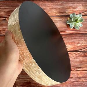 ถาดเสิร์ฟมุกทรงกลมลายหยดน้ำ สีกลางๆ งานแฮนด์เมด ตกแต่งโต๊ะสำหรับโรงแรมและบ้าน เป็นมิตรต่อสิ่งแวดล้อม - Product Image 6