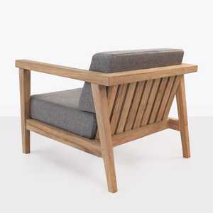 Juego de muebles de sofá de jardín de madera maciza de teca de diseño moderno con cojines gris oscuro para uso en jardín al aire libre - Product Image 3