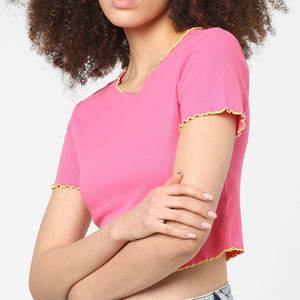 T-shirts pour femmes T-shirt d'été à manches courtes Design de haute qualité Vêtements décontractés T-shirt col rond Vente en gros Personnalisé de haute qualité - Product Image 2