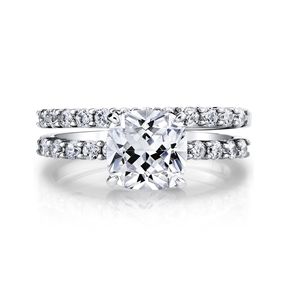 Metal Masters Women's 2 Carat Emerald Cut Sterling Silver <b>Cubic</b> <b>Zirconia</b> Wedding <b>Ring</b> <b>Engagement</b> Band Bridal Set SZ 5 - Product Image 3