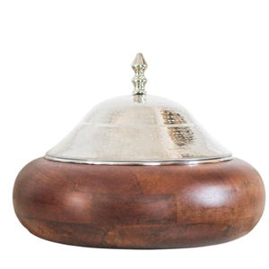 Vaisselle de salle à manger de luxe casserole en acier inoxydable couvercle maison hôtel fournitures pour nourriture Dessert affichage métal bois casserole Pot - Product Image 1