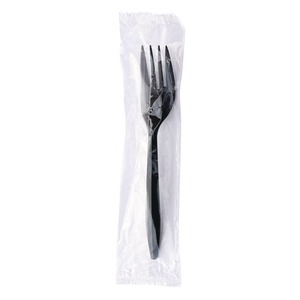 Cubiertos Desechables Negros de Peso Medio, Tenedores de Plástico de Polipropileno Envueltos Individualmente, 1000 Unidades por Caja, para Fiestas - Product Image 2