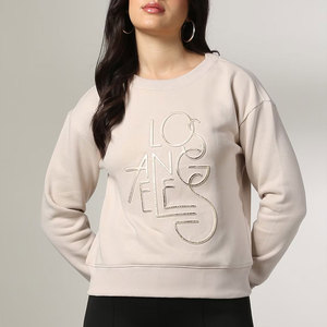 BRANIS SPORTS Women's Hooded <b>Sweatshirt</b> Embroidered <b>Los</b> <b>Angeles</b> Design Regular Fit Knitted Polyester/Cotton Blend HIGH STREET - Product Image 1