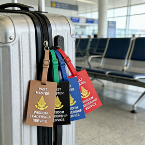 ป้ายแท็กกระเป๋าเดินทาง PVC แบบนิ่มลาย Custom Global <span class=keywords><strong>Past</strong></span> Master สำหรับกระเป๋าเดินทางและกระเป๋าถือ ของสะสม อุปกรณ์เสริมสำหรับสมาคมฟรีเมสัน - Product Image 4