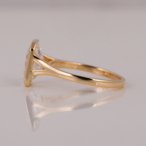 Emerald Cut Lab Grown Diamond Bezel Setting Luxueux 10Kt Gold Solid Engagement Ring Trendy Style Gift Ring for Women IGI - Product Image 2