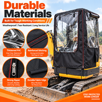 Housse de cabine en PVC pour mini-excavatrice 301.7 301.5, transparente, coupe-vent, auvent chaud de remplacement