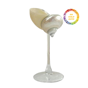 Coupe à vin en verre écologique artistique avec tige en acrylique-Pièce artisanale de luxe pour les amoureux de la mer - Product Image 4