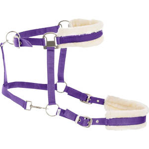 Licol bleu foncé rembourré en molleton doux réglable en polyester pour chevaux Boucles en métal à ajustement facile - Product Image 4