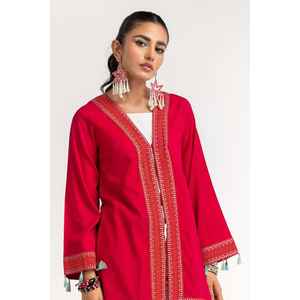 เสื้อชีฟองปักลายดอกด็อบบี้สีชมพูสำหรับผู้หญิง ฟรีไซส์ ทรงยาว แฟชั่นประดับด้วยคริสตัลและเลื่อม เหมาะสำหรับฤดูใบไม้ร่วง - Product Image 5