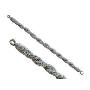 Cordon de casque cérémonial en tresse métallique dorée, revêtement macramé, personnalisable pour vêtements - Product Image 6