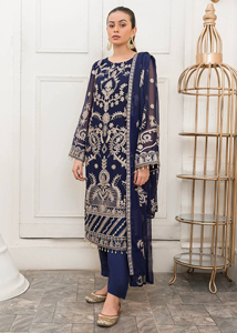 Combinaison de couleurs impressionnante dames Salwar Kameez Festival porter haut-bas-ensemble Dupatta avec broderie travail costumes Punjabi - Product Image 3