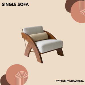 Living Room <b>Sofa</b> Simple Nordic Chair Fabric Solid Wood Frame Armchair Best Quality Customized Color And Size - Product Image 6