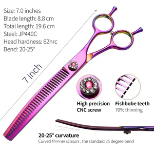 Ciseaux amincissants couleur personnalisée réglable fantaisie vis en acier inoxydable cheveux élégant amincissement ciseaux avec Double repose-doigt - Product Image 5