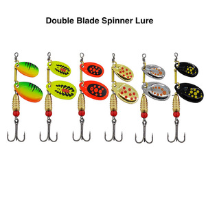 Leurre de pêche Xida Double Blade Inline Spinner 6,4g, leurre cuillère métallique pour truite et bar, avec hameçon triple, matériel de pêche en eau douce - Product Image 1