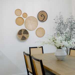 Lot de 7 grands paniers muraux décoratifs en bambou naturel et jonc de mer - Product Image 2