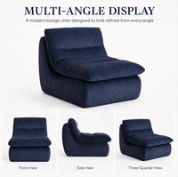 Fauteuil de salon compressible moderne en velours côtelé, modulaire en L, trois places, inclinable, confortable pour salon, chambre, hôtel
