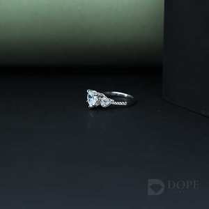 แหวนเพชรรูปหัวใจสวยพร้อมเงินสเตอร์ลิง925พร้อมการออกแบบที่เป็นเอกลักษณ์สำหรับคนที่คุณรัก - Product Image 3