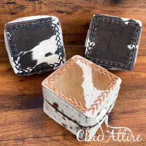 Handmade Cowhide Leather Travel Jewelry Case for Necklaces <b>Rings</b> Earrings Storage and Organization Versatile Gift for Women's - Product Image 1