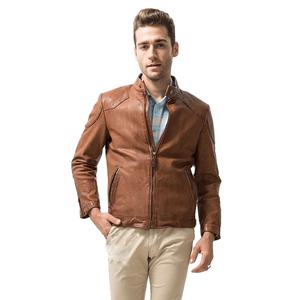 เสื้อแจ็กเก็ตหนังแท้สำหรับผู้ชาย, เสื้อคลุมลำลองทำจากหนังแท้100% - Product Image 1
