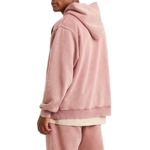 Meilleure vente qualité supérieure lavage à l'acide concepteur 100% coton Logo personnalisé hommes pull à capuche Streetwear 2026 - Product Image 5