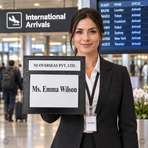 Panneau d'appel de bienvenue pour les clients de l'aéroport Divris, en cuir noir, panneau d'appel de bienvenue pour les clients, équipements hôteliers - Product Image 5