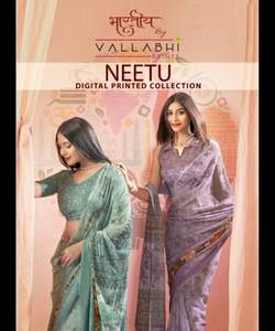 Elegante Sari de Chifón de Rayón para Mujer con Bordado Elegante, Blusa Confeccionada, Ropa para Bodas y Fiestas - Product Image 3