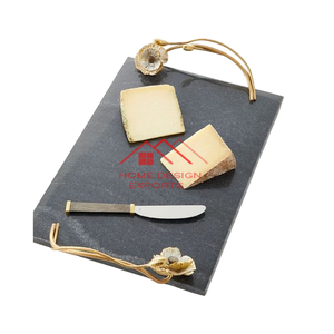 Outils à fromage en marbre de vente en gros coupe-planche à fromage en marbre au design de luxe en forme de rectangle - Product Image 2