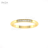 Offre Spéciale Bague Demi-Éternité en Or Massif 14 carats avec Diamants Naturels de 1,2 mm Sertis Pavé pour Mariage et Fêtes, Empilable, Tendance pour Femme