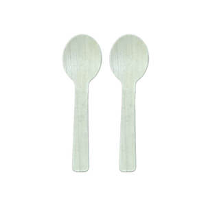Cucharas desechables biodegradables compostables ecológicas de la mejor calidad, hoja de palma para yogur, gelatina, postres, fiestas - Product Image 1
