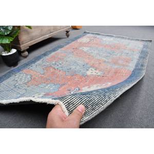 Alfombra turca vintage clásica Bohemia azul y roja 4 'X 6 'Material de lana respaldo de látex para entrada cabecera estilo clásico Patchwork - Product Image 3