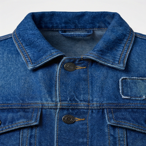 Chaqueta Vaquera para Hombre, Estilo Hip Hop Vintage Desgastado, Diseño Personalizado, Cuello Alto, Logotipo Frontal, Resistente al Viento, Ropa Urbana de Alta Calidad - Product Image 4