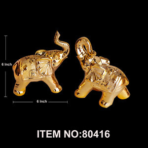 18 piezas/caja, Escultura de Elefante de Porcelana de 5 Pulgadas, Modelo 80416, Obra de Arte Elegante e Intrincada - Product Image 1