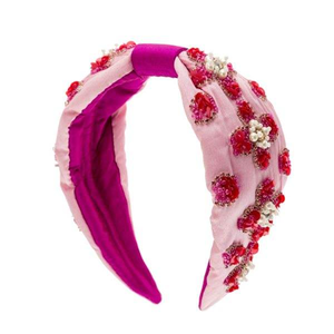 Bandeau brodé pour femmes, bandeau personnalisé avec broderie perlée, bandeau avec perles de rocaille pour un usage tendance - Product Image 3