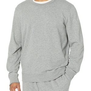 Custom Cotton French <b>Terry</b> Plain <b>Bulk</b> Streetwear Sweatshirt men Comfortable Crewneck Oversized Embossed Sweatshirt for Men - Product Image 2