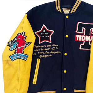 Chaqueta universitaria bordada de lana de alta calidad para hombre, chaqueta de béisbol con letras y cuello levantado personalizado para invierno, estilo de calle principal - Product Image 2