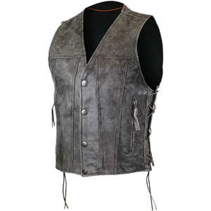 Fabricants d'usine Gilet de moto en cuir véritable Gilet en cuir de qualité supérieure pour hommes Gilet de motard d'équitation de club vintage - Product Image 1