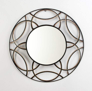 Miroir mural rond en rotin fait main, style bohème côtier, écologique, durable, décoration de Pâques - Product Image 1