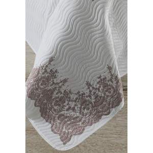 Cubrecama de Encaje Beige, Acolchado de Lujo con Patrón Floral, Tamaño Personalizado (Individual, Queen, King) para Verano, para Hogar y Hotel, Hecho de Poliéster - Product Image 2