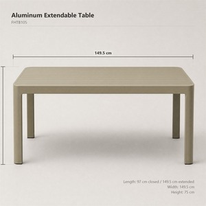 <span class=keywords><strong>Table</strong></span> de jardin <span class=keywords><strong>extensible</strong></span> en <span class=keywords><strong>aluminium</strong></span> à lattes, de 97 à 149,5 cm, pour jardin, patio, hôtel, cour, villa, parc - Product Image 5