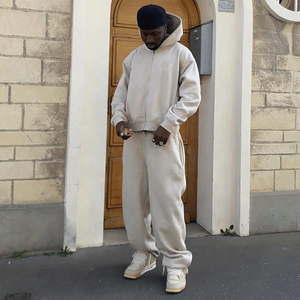 Custom Print Logo Men's Winter Sportswear Set <b>Skeleton</b> Cotton Hoodie Track Pants Rhinestone Jogging Suit Sweatpants Hoodie - Product Image 5