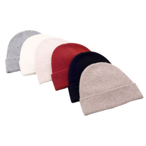 Bulk <b>Merino</b> Wool Ribbed <b>Beanies</b> - Fashionable Adult Knitted Hats in Assorted Colors - Product Image 1