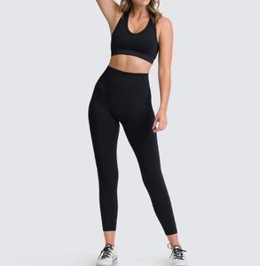 Conjunto de Yoga OEM de Color negro para mujer, juego de entrenamiento deportivo, Fitness, Yoga, Primavera, gran oferta - Product Image 6