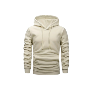 Haut élégant et confortable 100% coton pour hommes, couleur unie, à capuche à manches longues, coupe régulière pour l'automne et l'hiver, vêtements d'extérieur - Product Image 1
