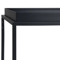 Table basse noire style italien avec pieds en métal Table d'entrée décorative avec dessus en métal fritté à la mode Table d'entrée pour hôtels et maisons