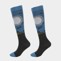 Chaussettes de compression mi-hautes d'Halloween pour femmes et hommes, fantaisie et amusantes, motifs citrouille, chauve-souris, toile d'araignée, chaussettes effrayantes, bas à thème Halloween