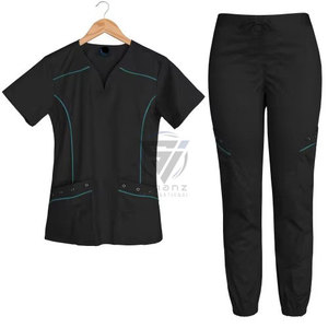 Tenues d'hôpital unisexes en toile de coton, idéales et abordables, avec logo personnalisé, coupe confortable et détection des aiguilles - Product Image 1
