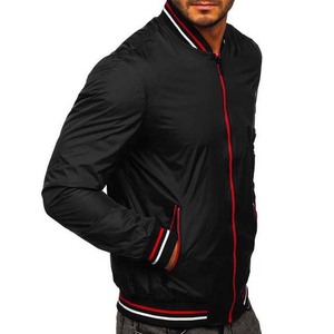 Chaqueta de bombardero de invierno para hombre profesional, ropa deportiva Softshell de tendencia con cuello levantado fino, tela de lona con cremallera cálida completa - Product Image 2