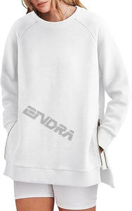 2025 femmes automne vêtements logo personnalisé femmes pull à capuche blanc couleur unie à capuche sweats décontractés - Product Image 3