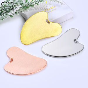 Pas cher Personnalisé Bas quantité minimale de commande En Forme De Coeur Coloré Visage Peau Métal Guasha Grattage Outil De Massage Or Logo Corps Sculpture Gua Sha - Product Image 5